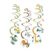 6 Suspensions spirales Get wild safari - Couleur Multicolore