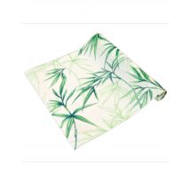 Chemin de table intissé feuillage bambou 28 cm x 5 m - Couleur Ivoire