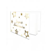 Livre d'or anniversaire doré et blanc - Couleur Blanc