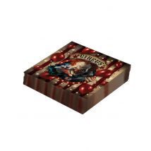 12 Serviettes en papier clown d'Halloween 33 x 33 cm - Couleur Multicolore