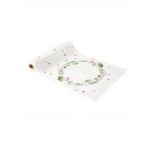 Chemin de table Joyeux Noël Tradi Chic 28cm x 3m - Couleur Blanc