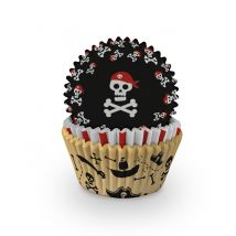 75 Moules à cupcakes en papier Pirate 5 x 3 cm