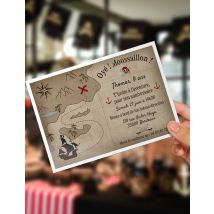 6 invitations personnalisables petit pirate - Couleur Marron