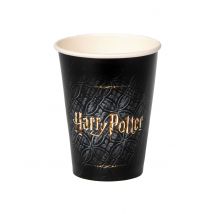 8 Gobelets en carton FSC Harry Potter 210 ml - Couleur Noir
