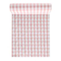 Chemin de table vichy rose 26 cm x 3 m - Couleur Rose