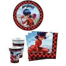 Kit anniversaire vaisselle jetable Ladybug - Couleur Rouge