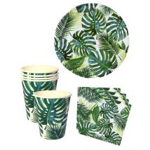 Pack vaisselle Tropicale - Couleur Blanc