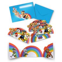 8 cartes d'invitation et enveloppes papier Pat' Patrouille - Couleur Multicolore