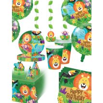 Maxi pack anniversaire jungle - Couleur Multicolore