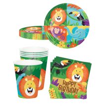 Pack vaisselle Jungle - Couleur Multicolore