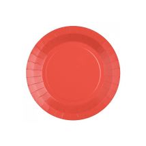 10 Petites assiettes en carton rouge 17.5 cm - Couleur Rouge
