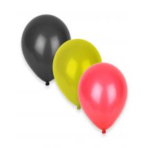 100 Ballons noir jaune rouge 30 cm