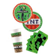 Kit anniversaire vaisselle jetable Minecraft