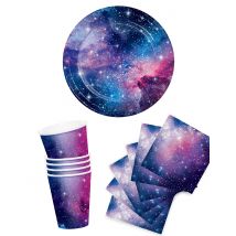 Kit anniversaire vaisselle jetable Galaxy