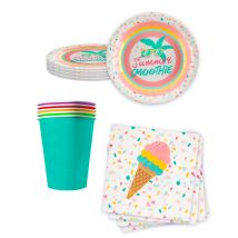 Kit vaisselle jetable Summer - Couleur Multicolore