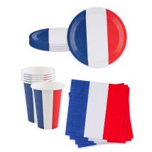 Kit vaisselle jetable France - Couleur Multicolore