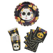 Kit vaisselle jetable Dia de los muertos