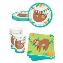 Kit vaisselle jetable paresseux mignon