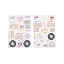 100 Stickers années 90 - Couleur Multicolore