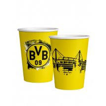 8 Gobelets en carton Borussia Dortmund 250 ml - Couleur Noir