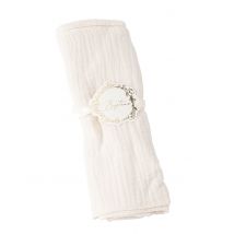 10 Ronds de serviette baptême en papier - Couleur Blanc