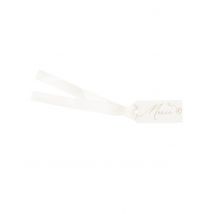 10 Etiquettes Merci baptême 5 x 2 cm - Couleur Blanc