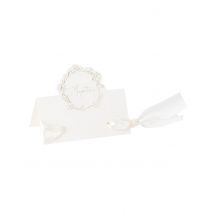 10 Marque-place baptême papier 8 x 6,5 cm - Couleur Blanc