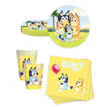 Kit anniversaire vaisselle jetable Bluey - Couleur Multicolore