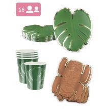 Kit anniversaire 16 personnes Aventurier - Couleur Vert