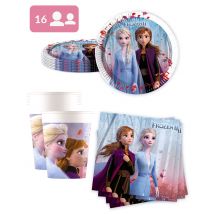 Kit anniversaire 16 personnes Reine des Neiges 2 - Couleur Multicolore