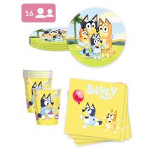 Kit anniversaire 16 personnes Bluey - Couleur Bleu