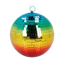 Boule à facettes disco arc en ciel 20 cm - Couleur Multicolore