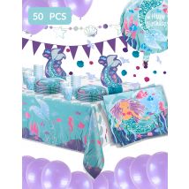 Maxi kit anniversaire Jolie sirène - Couleur Rose