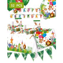 Maxi kit anniversaire Safari jungle - Couleur Multicolore