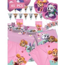 Maxi kit anniversaire Pat patrouille Sky et Everest - Couleur Rose