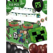 Maxi kit anniversaire Minecraft - Couleur Marron