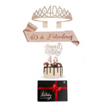 Pack d'accessoires anniversaire 40 ans - Couleur Rose