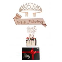 Pack d'accessoires anniversaire 50 ans - Couleur Rose