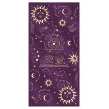 Chemin de table mystique velours violet et motifs or - Couleur Or