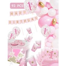 Maxi kit anniversaire 1 an rose et or - Couleur Rose