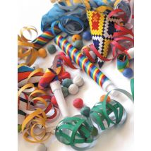 Kit cotillons multicolores 10 personnes - Couleur Multicolore