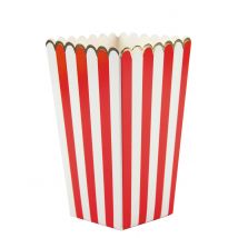 8 Boîtes à popcorn rouges et blanches - Couleur Rouge