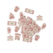 100 Confettis de table cirque vintage - Couleur Rouge