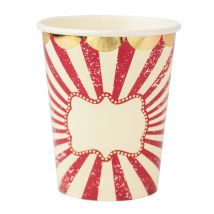 8 Gobelets cirque vintage 255 ml - Couleur Rouge