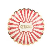 8 Assiettes cirque vintage 23 cm - Couleur Rouge