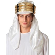 Chapeau sultan arabe blanc et doré pour Adulte - Couleur Or