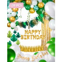 Maxi kit déco de salle anniversaire tropical jungle - Couleur Multicolore