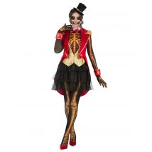 Déguisement Madame Loyal squelette pour Femme - Couleur Multicolore - Taille L