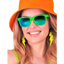 Boucles d'oreilles éclair jaune fluo - Couleur Jaune