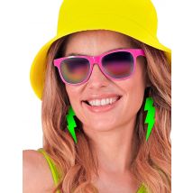Boucles d'oreilles éclair vert fluo - Couleur Vert